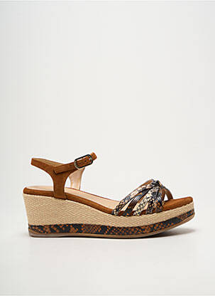 Sandales/nu pieds talon compensé talon de 7 à 9cm marron UNISA femme
