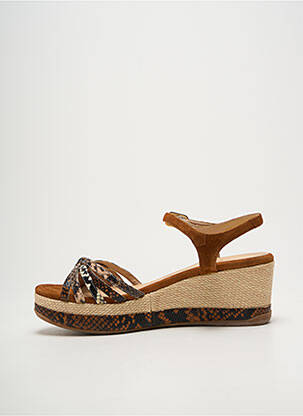 Sandales/nu pieds talon compensé talon de 7 à 9cm marron UNISA femme
