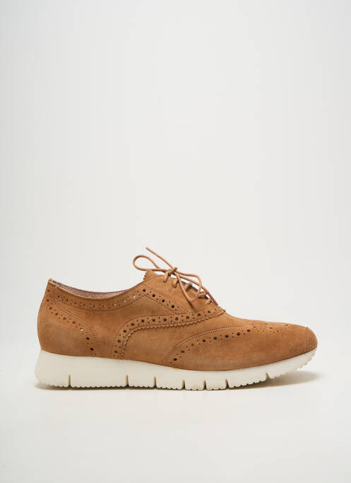 Baskets semelle amovible talon plat jusqu'à 3cm marron UNISA femme