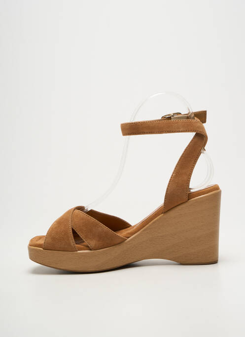 Sandales/nu pieds fermeture bride(s) talon de 7 à 9cm marron UNISA femme