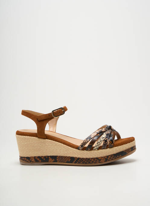 Sandales/nu pieds talon compensé talon de 7 à 9cm marron UNISA femme