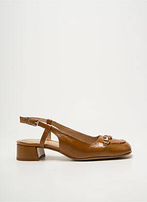 Sandales/nu pieds tissage satiné talon plat jusqu'à 3cm marron UNISA femme
