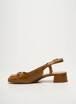 Sandales/nu pieds tissage satiné talon plat jusqu'à 3cm marron UNISA femme