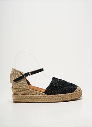 Espadrilles bout rond talon de 4 à 6cm noir UNISA femme