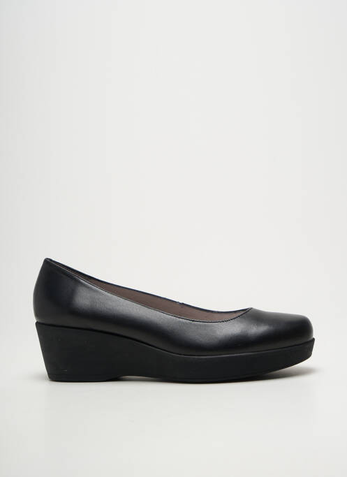 Ballerines tissage satiné talon de 4 à 6cm noir UNISA femme