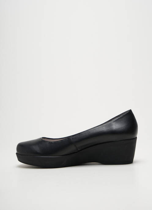 Ballerines tissage satiné talon de 4 à 6cm noir UNISA femme