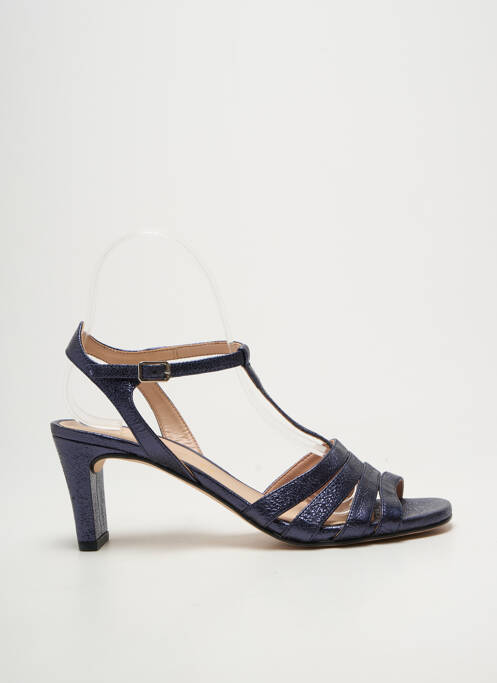 Sandales/nu pieds tissage satiné talon de 7 à 9cm bleu UNISA femme