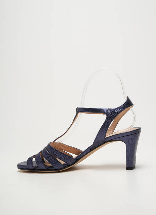 Sandales/nu pieds tissage satiné talon de 7 à 9cm bleu UNISA femme
