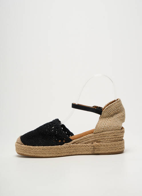 Espadrilles bout rond talon de 4 à 6cm noir UNISA femme
