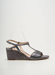 Sandales/nu pieds tissage satiné talon de 7 à 9cm gris UNISA femme