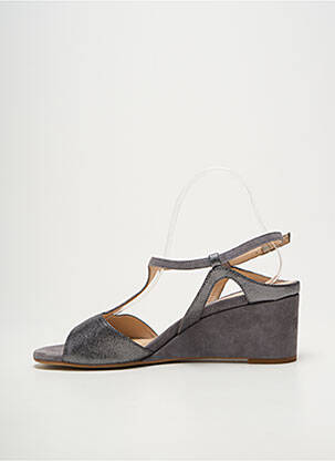 Sandales/nu pieds tissage satiné talon de 7 à 9cm gris UNISA femme