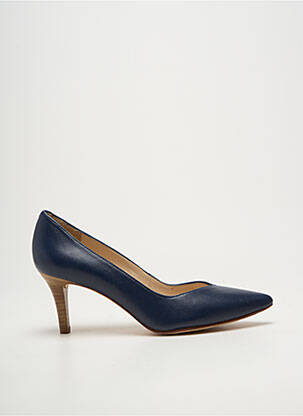 Escarpins semelle extérieure cuir talon de 7 à 9cm bleu UNISA femme