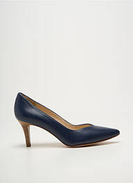 Escarpins semelle extérieure cuir talon de 7 à 9cm bleu UNISA femme