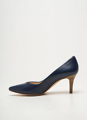 Escarpins semelle extérieure cuir talon de 7 à 9cm bleu UNISA femme