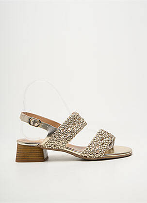 Sandales/nu pieds tissage satiné talon de 4 à 6cm or BELLA STORIA femme