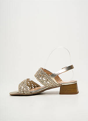 Sandales/nu pieds tissage satiné talon de 4 à 6cm or BELLA STORIA femme