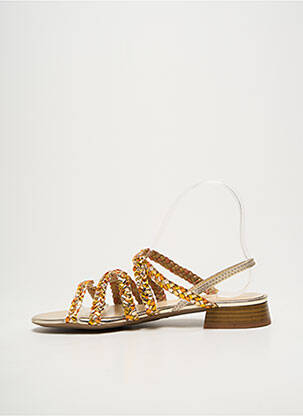 Sandales/nu pieds tissage satiné talon plat jusqu'à 3cm or BELLA STORIA femme