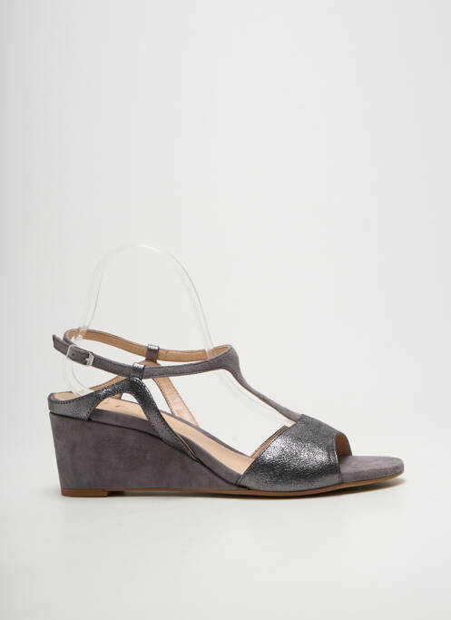 Sandales/nu pieds tissage satiné talon de 7 à 9cm gris UNISA femme