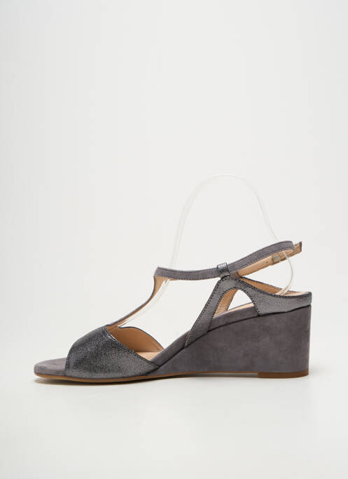 Sandales/nu pieds tissage satiné talon de 7 à 9cm gris UNISA femme