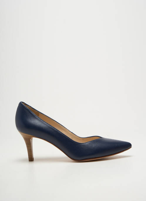 Escarpins semelle extérieure cuir talon de 7 à 9cm bleu UNISA femme