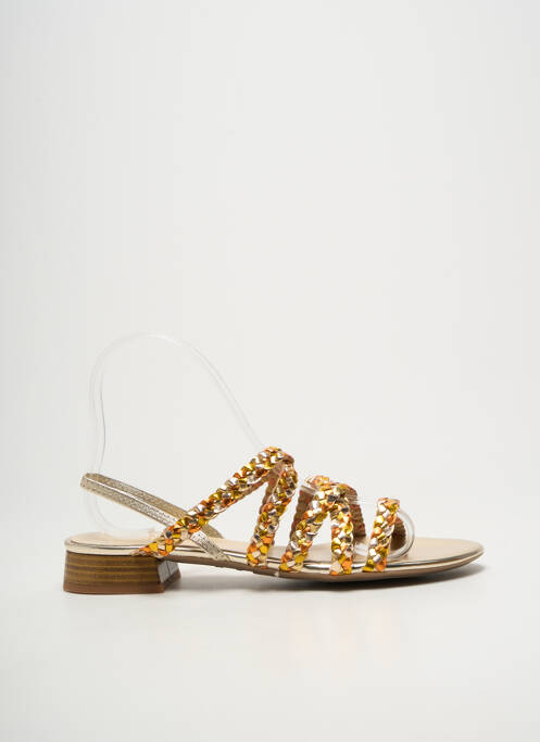 Sandales/nu pieds tissage satiné talon plat jusqu'à 3cm or BELLA STORIA femme