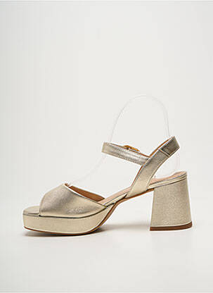 Sandales/nu pieds semi compensé talon de 7 à 9cm or UNISA femme