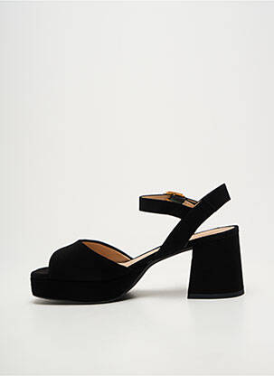 Sandales/nu pieds semi compensé talon de 7 à 9cm noir UNISA femme