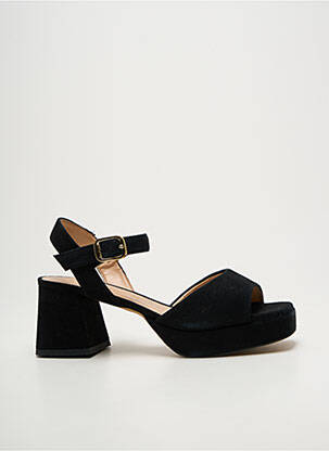 Sandales/nu pieds semi compensé talon de 7 à 9cm noir UNISA femme