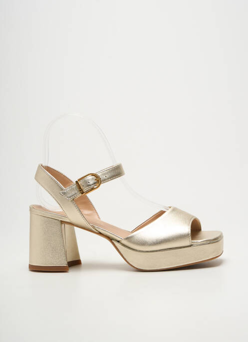 Sandales/nu pieds semi compensé talon de 7 à 9cm or UNISA femme