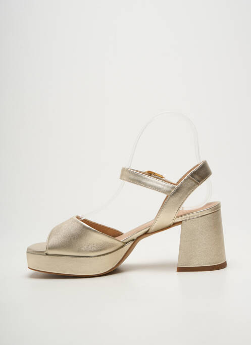 Sandales/nu pieds semi compensé talon de 7 à 9cm or UNISA femme