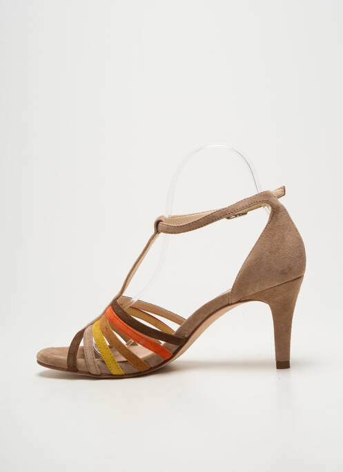 Sandales/nu pieds fermeture boucle(s) talon de 7 à 9cm marron UNISA femme