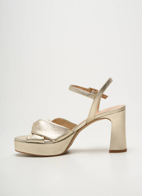 Sandales/nu pieds fermeture boucle(s) talon de 7 à 9cm or UNISA femme