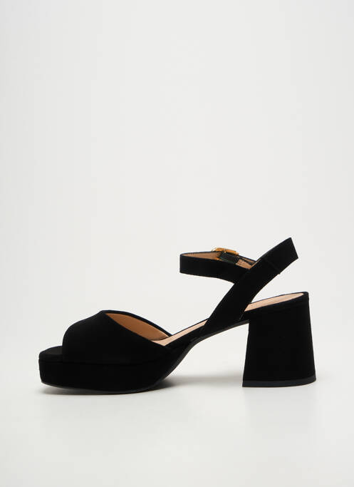 Sandales/nu pieds semi compensé talon de 7 à 9cm noir UNISA femme