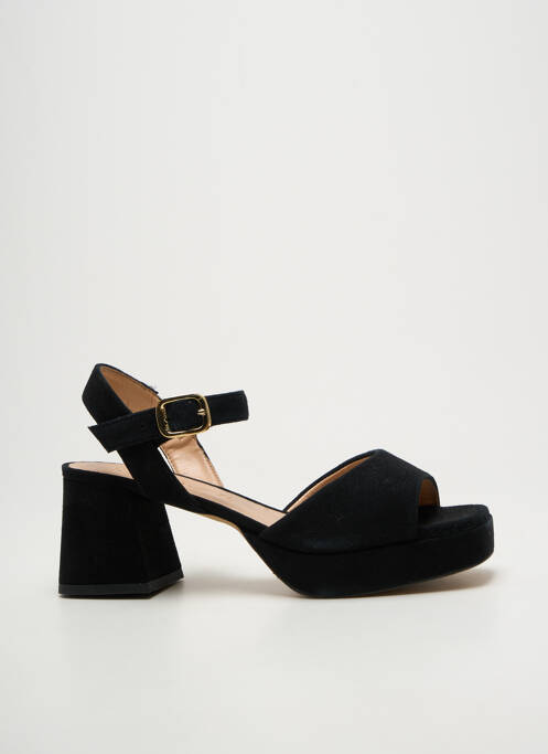 Sandales/nu pieds semi compensé talon de 7 à 9cm noir UNISA femme