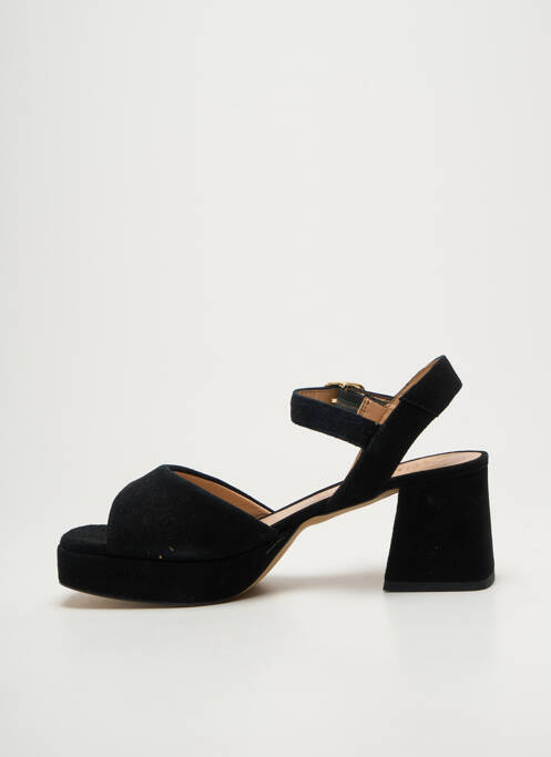 Sandales/nu pieds semi compensé talon de 7 à 9cm noir UNISA femme