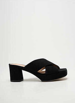 Mules/sabots bout ouvert talon de 7 à 9cm noir UNISA femme