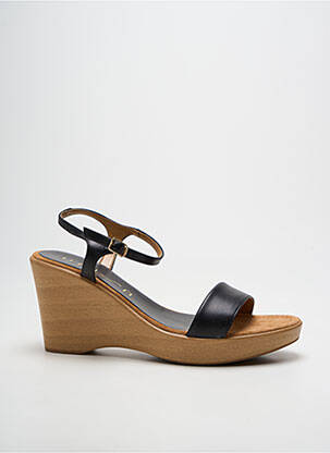 Sandales/nu pieds tissage satiné talon haut de 10cm et plus noir UNISA femme