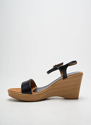 Sandales/nu pieds tissage satiné talon haut de 10cm et plus noir UNISA femme