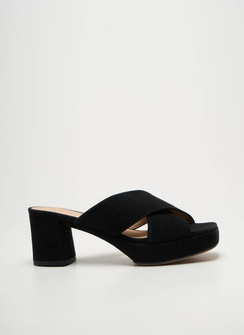 Mules/sabots bout ouvert talon de 7 à 9cm noir UNISA femme