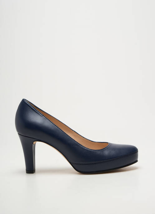 Escarpins semelle extérieure cuir talon de 7 à 9cm bleu UNISA femme