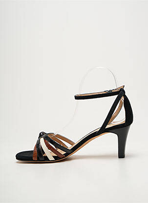 Sandales/nu pieds tissage satiné talon de 7 à 9cm noir UNISA femme