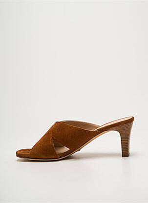 Mules/sabots semelle extérieure cuir talon de 7 à 9cm marron UNISA femme