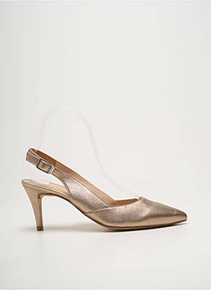 Escarpins tissage satiné talon de 7 à 9cm or UNISA femme