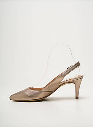 Escarpins tissage satiné talon de 7 à 9cm or UNISA femme