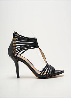 Sandales/nu pieds tissage satiné talon de 7 à 9cm noir UNISA femme