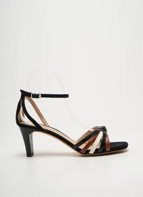 Sandales/nu pieds tissage satiné talon de 7 à 9cm noir UNISA femme