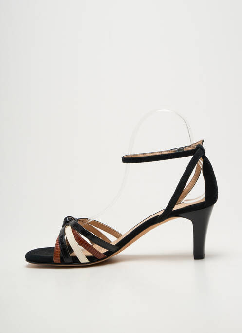 Sandales/nu pieds tissage satiné talon de 7 à 9cm noir UNISA femme