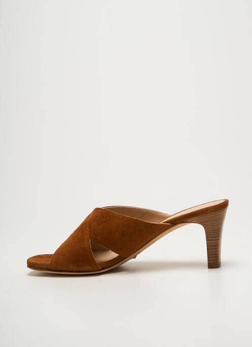 Mules/sabots semelle extérieure cuir talon de 7 à 9cm marron UNISA femme