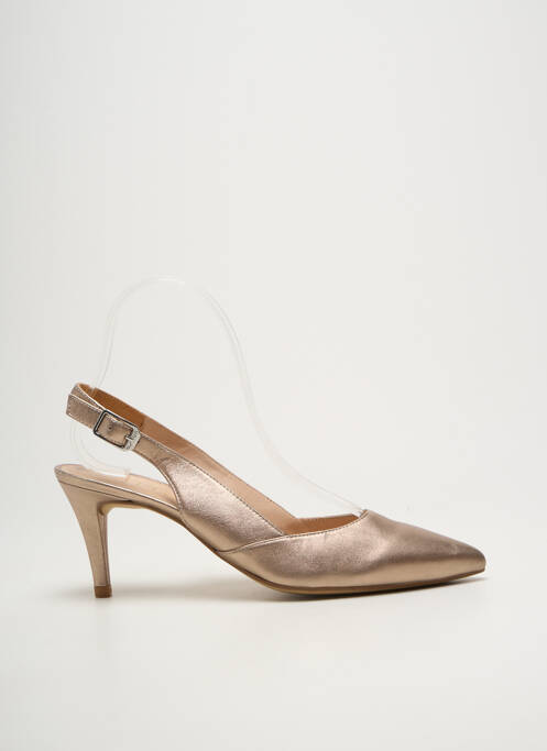 Escarpins tissage satiné talon de 7 à 9cm or UNISA femme