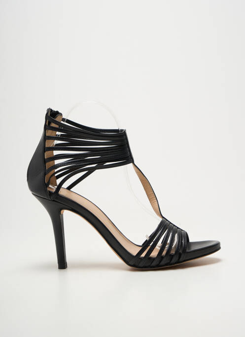 Sandales/nu pieds tissage satiné talon de 7 à 9cm noir UNISA femme